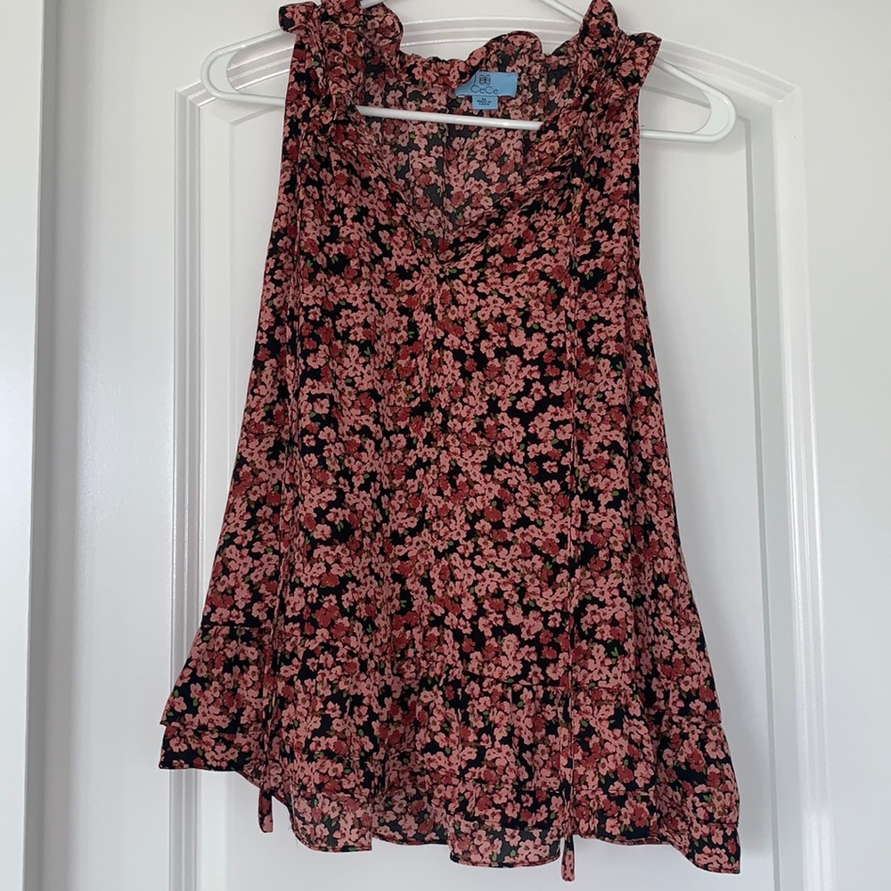 Women’s CeCe Floral Print Tank Top Size Medium